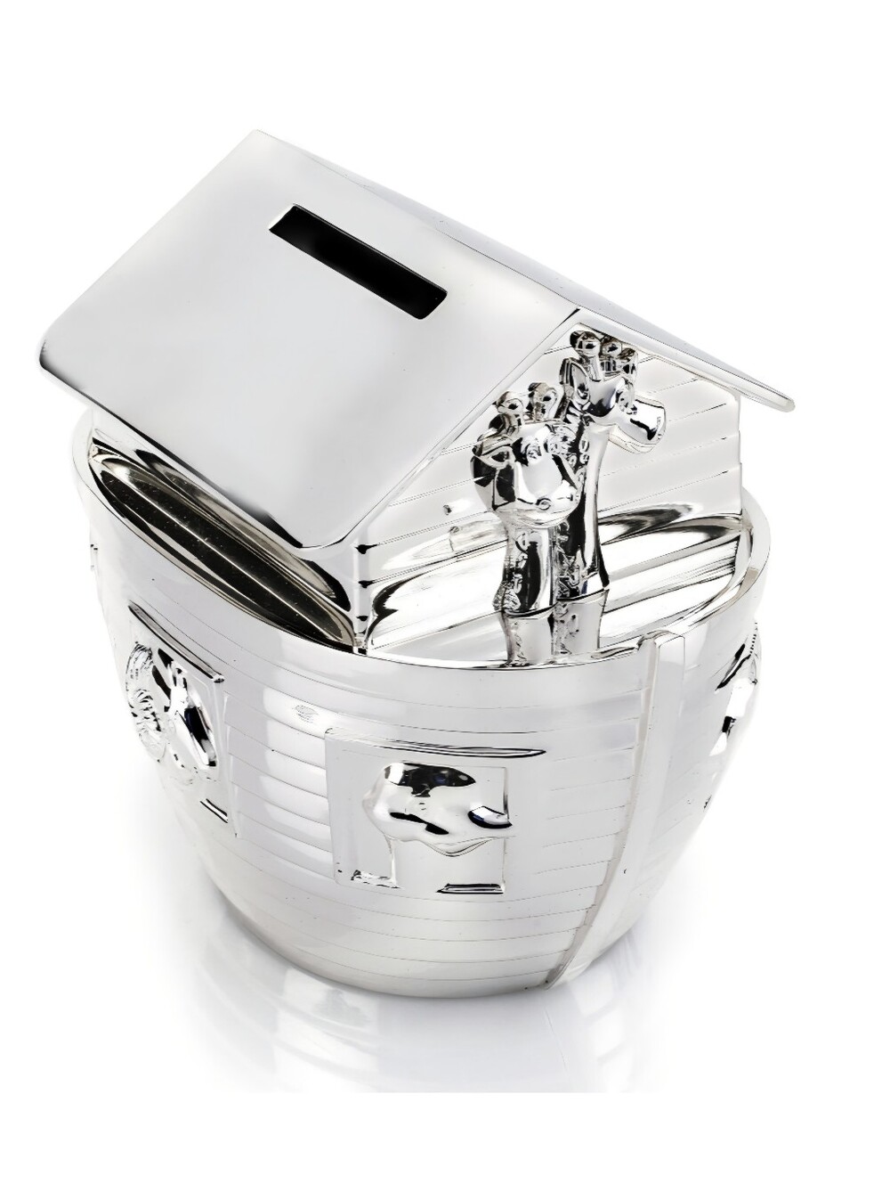 MAISON BIRKS Silver Plated Noah's Ark Coin Bank. Baby Collectable Gift